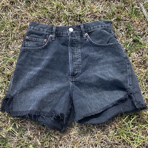 Agolde Pants - [AGOLDE] Black Denim “Dee” High Rise Jean Shorts - Size 26
